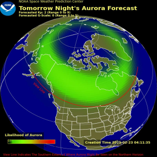 Auroral Viewline Forecast - Tomorrow